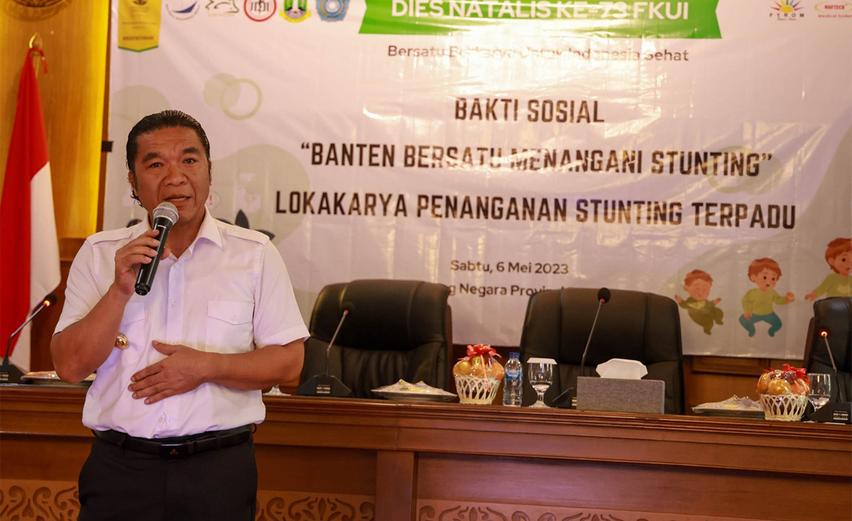 Hadiri Lokakarya Penanganan Stunting Terpadu Fkui Pj Gubernur Banten