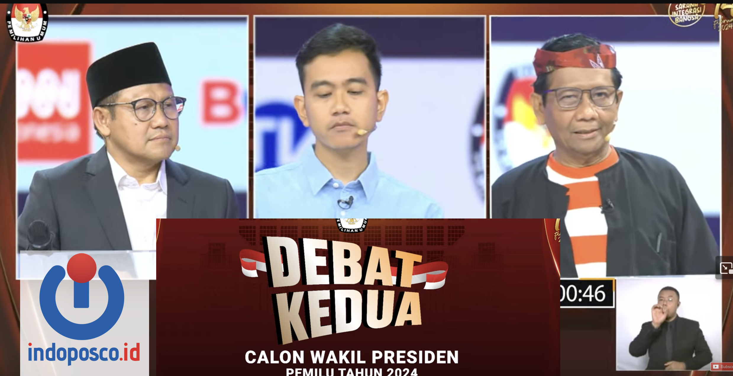 Live Streaming Debat Calon Wakil Presiden Pemilu Tahun 2024 Indoposco