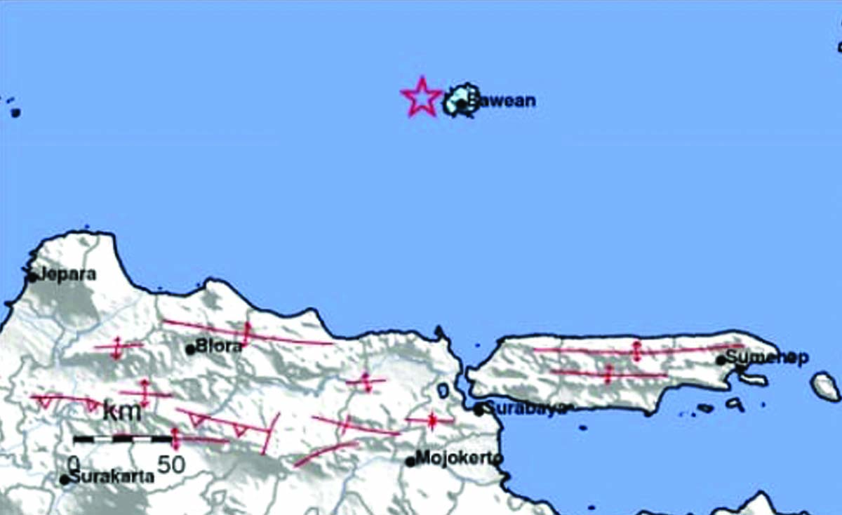 Gempa Dangkal M 4 3 Guncang Pulau Bawean Di Jawa Timur Indoposco