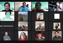 Suasana Rakernas Asosiasi Media Siber Indonesia (AMSI) secara virtual, Sabtu (23/1/2021). Foto: ist/AMSI