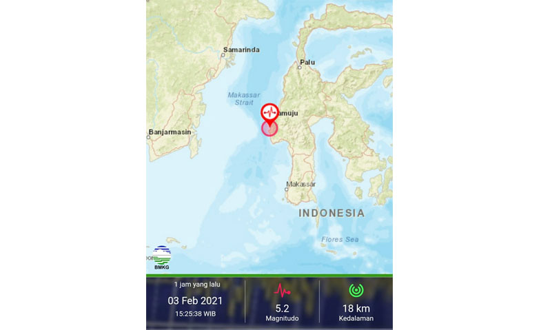 Warga Majene Kembali Rasakan Guncangan Kuat Gempa M5,2