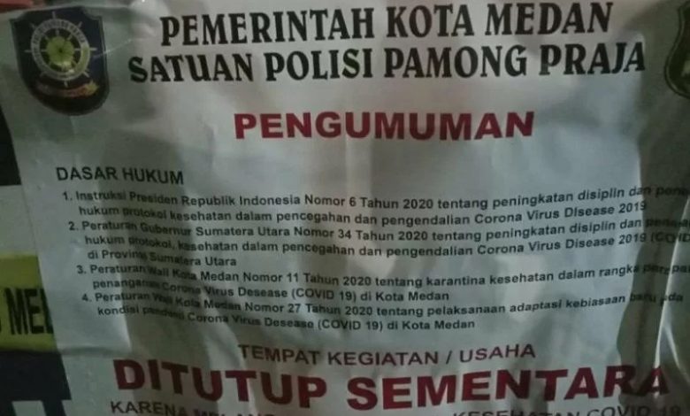 Satgas Covid Tutup Pusat Jajanan Medan Night Market