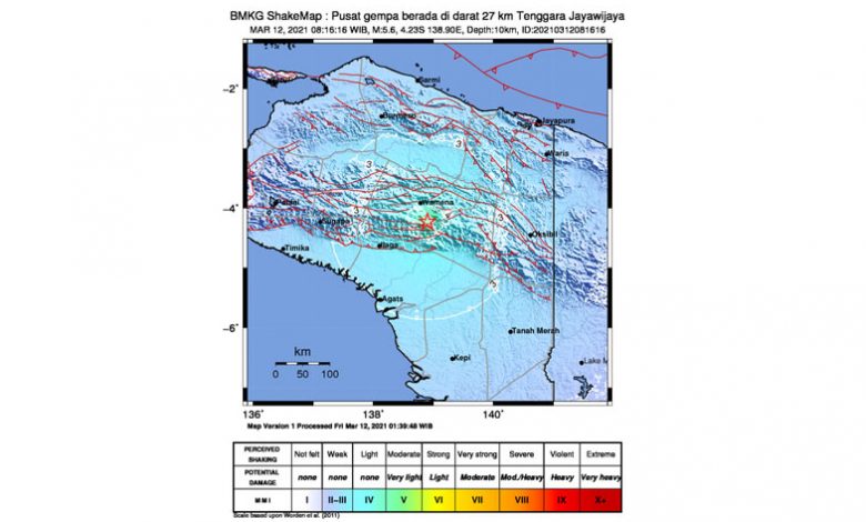 Gempa M 5,6 Guncang Wamena, Tidak Berpotensi Tsunami