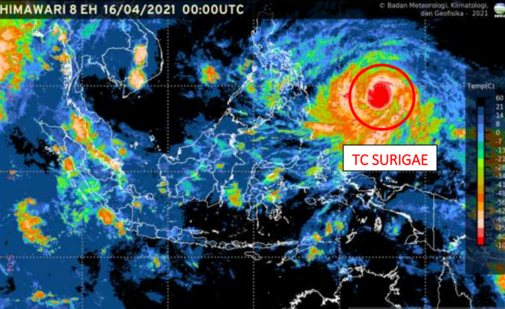 Siklon Surigae Pengaruhi Cuaca Di Indonesia