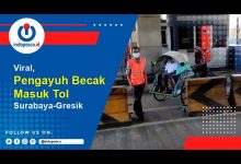 Viral, Pengayuh Becak Masuk Tol Surabaya-Gresik