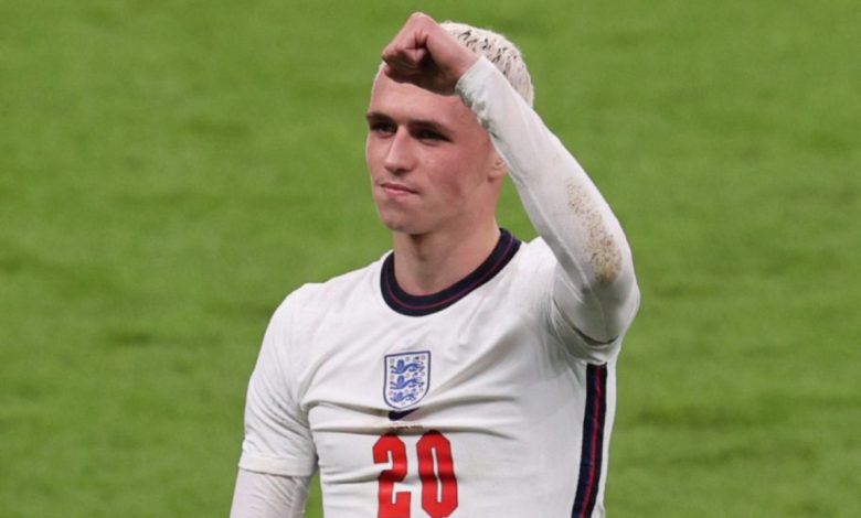 Gelandang Timnas Inggris Phil Foden saat pertandingan semifinal UEFA EURO 2020 melawan Denmark di Stadion Wembley di London pada 7 Juli 2021. Foto : Antara/AFP/Catherine Ivill