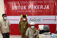 Karyawan Apical Dumai mendapatkan suntikan pertama vaksinasi covid-19 mandiri atau Vaksinasi Gotong Royong. Foto : Ist