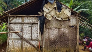 Rumah Berukuran 3X4 Milik Rohman Warga Desa Cimenteng, Kecamatan Campaka, Segera Direnovasi Kapolres Cianjur. Foto : Antara/Ahmad Fikri