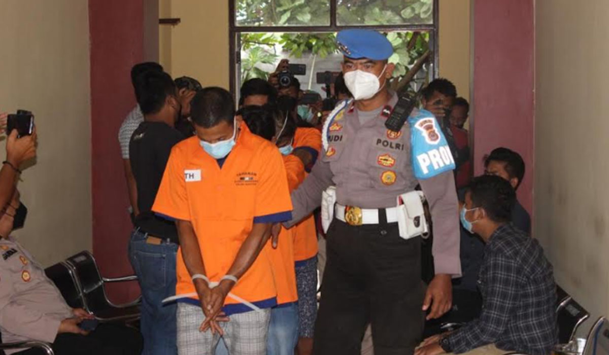 salah seorang tersangka pengedar Shabu di Polda Banten