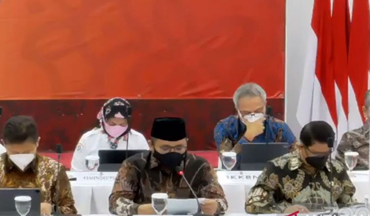 Tangkapan layar Menteri Agama Yaqut Cholil Qoumas dalam Taklimat Akhir Tahun 2021 tentang Monitoring dan Evaluasi Capaian Program Bidang Pembangunan Manusia dan Kebudayaan di Jakarta