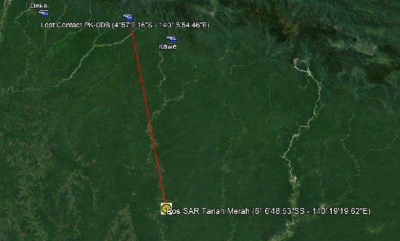 Peta lokasi kecelakaan yang dialami helikopter milik Airfast