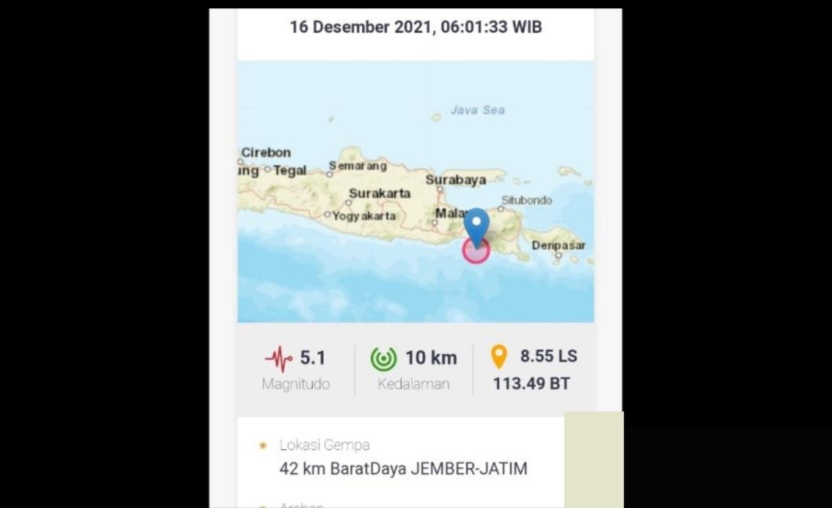 gempabumi dijember