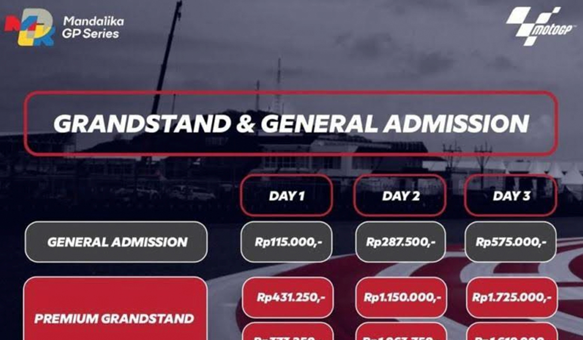 Gambar harga tiket MotoGP.