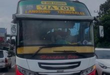 Polisi Tilang Sopir Bus Ugal-Ugalan Di Jalur Macet Tulungagung