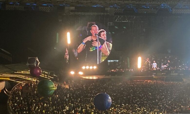 Konser Coldplay di Stadion Utama Gelora Bung Karno (GBK), Jakarta, Rabu (15/11/2023). (ANTARA)