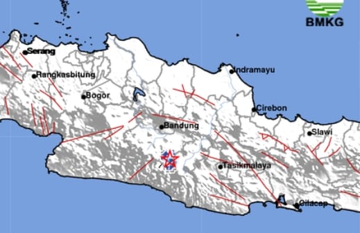 Pusat gempa di Garut Foto: BMKG untuk INDOPOS.CO.ID